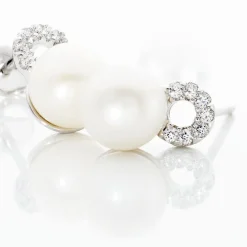 Sale Histoire d'Or Boucles D'oreilles Pendantes Lilio Argent  Perle De Culture Et Oxyde