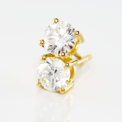 Histoire d'Or Boucles D'oreilles Puces 4 Griffes Or Jaune Diamant Synthetique* Boucles D'Oreilles|Clous D'Oreilles