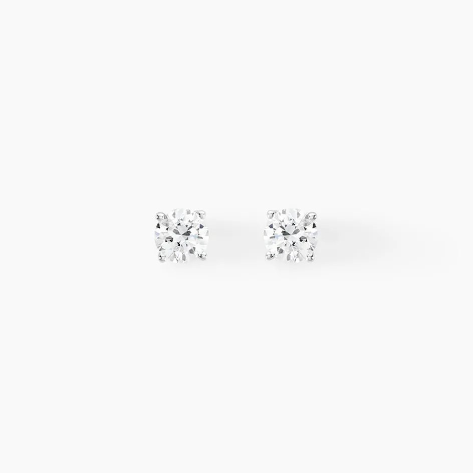 Histoire d'Or Boucles D'oreilles Puces 4 Griffes Or Blanc Diamant Synthetique* Boucles D'Oreilles|Clous D'Oreilles