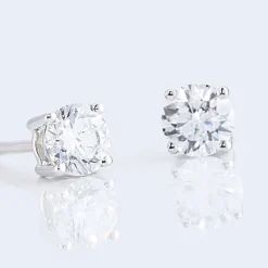 Histoire d'Or Boucles D'oreilles Puces 4 Griffes Or Blanc Diamant Synthetique* Boucles D'Oreilles|Clous D'Oreilles