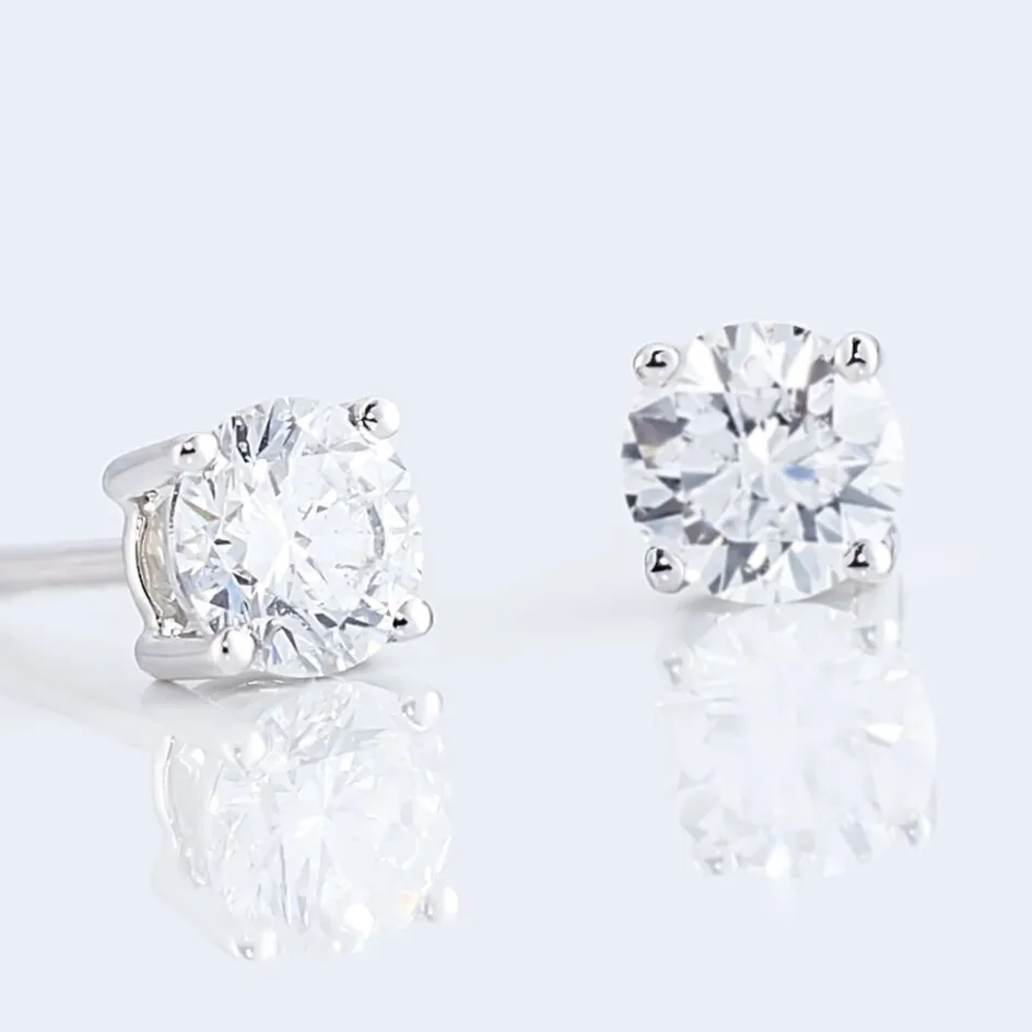 Histoire d'Or Boucles D'oreilles Puces 4 Griffes Or Blanc Diamant Synthetique* Boucles D'Oreilles|Clous D'Oreilles