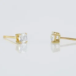 Histoire d'Or Boucles D'oreilles Puces 4 Griffes Or Jaune Diamant Synthetique* Boucles D'Oreilles|Clous D'Oreilles