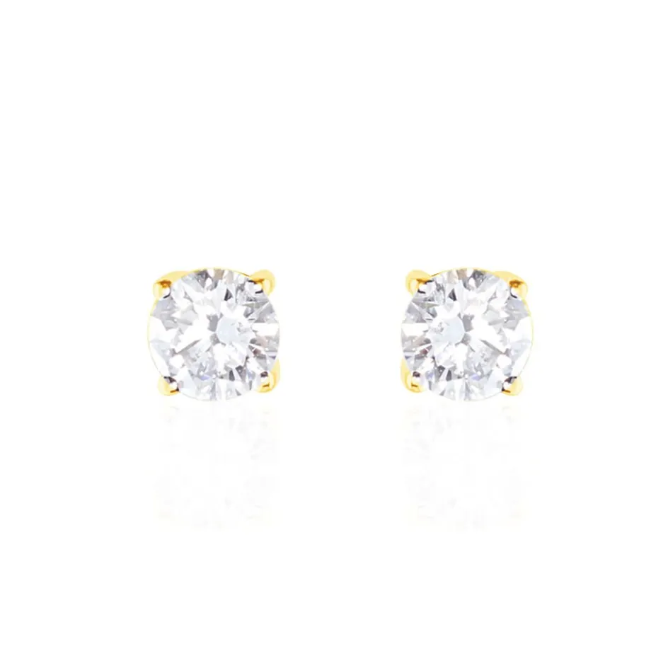 Histoire d'Or Boucles D'oreilles Puces 4 Griffes Or Jaune Diamant Synthetique* Boucles D'Oreilles|Clous D'Oreilles