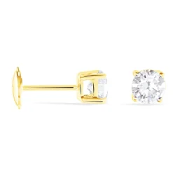 Histoire d'Or Boucles D'oreilles Puces 4 Griffes Or Jaune Diamant Synthetique* Boucles D'Oreilles|Clous D'Oreilles