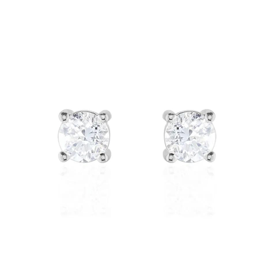 Histoire d'Or Boucles D'oreilles Puces 4 Griffes Or Blanc Diamant Synthetique* Boucles D'Oreilles|Clous D'Oreilles
