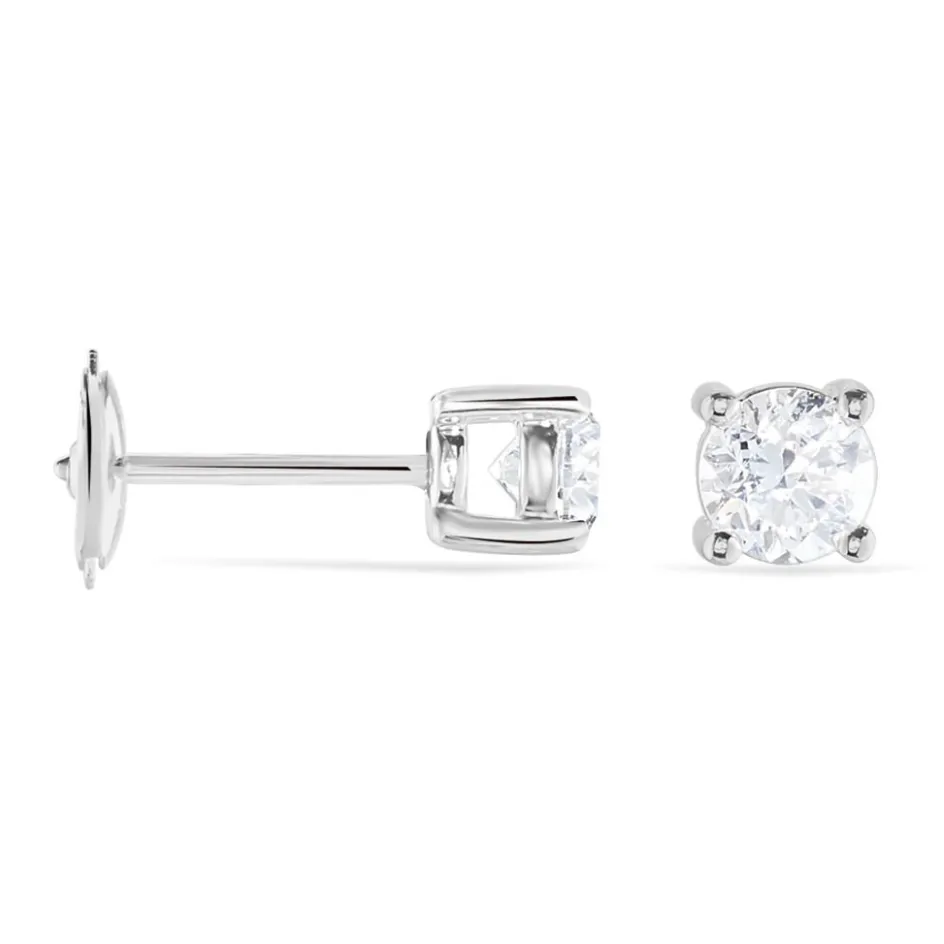 Histoire d'Or Boucles D'oreilles Puces 4 Griffes Or Blanc Diamant Synthetique* Boucles D'Oreilles|Clous D'Oreilles