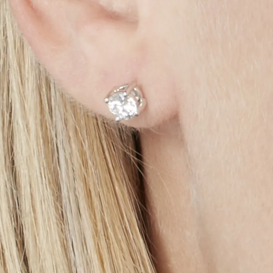 Histoire d'Or Boucles D'oreilles Puces 4 Griffes Or Blanc Diamant Synthetique* Boucles D'Oreilles|Clous D'Oreilles