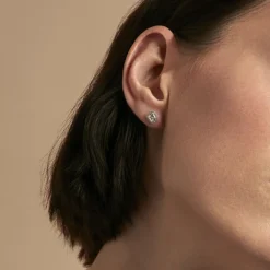 Sale Histoire d'Or Boucles D'oreilles Puces Adrienne Or Blanc Oxyde De Zirconium