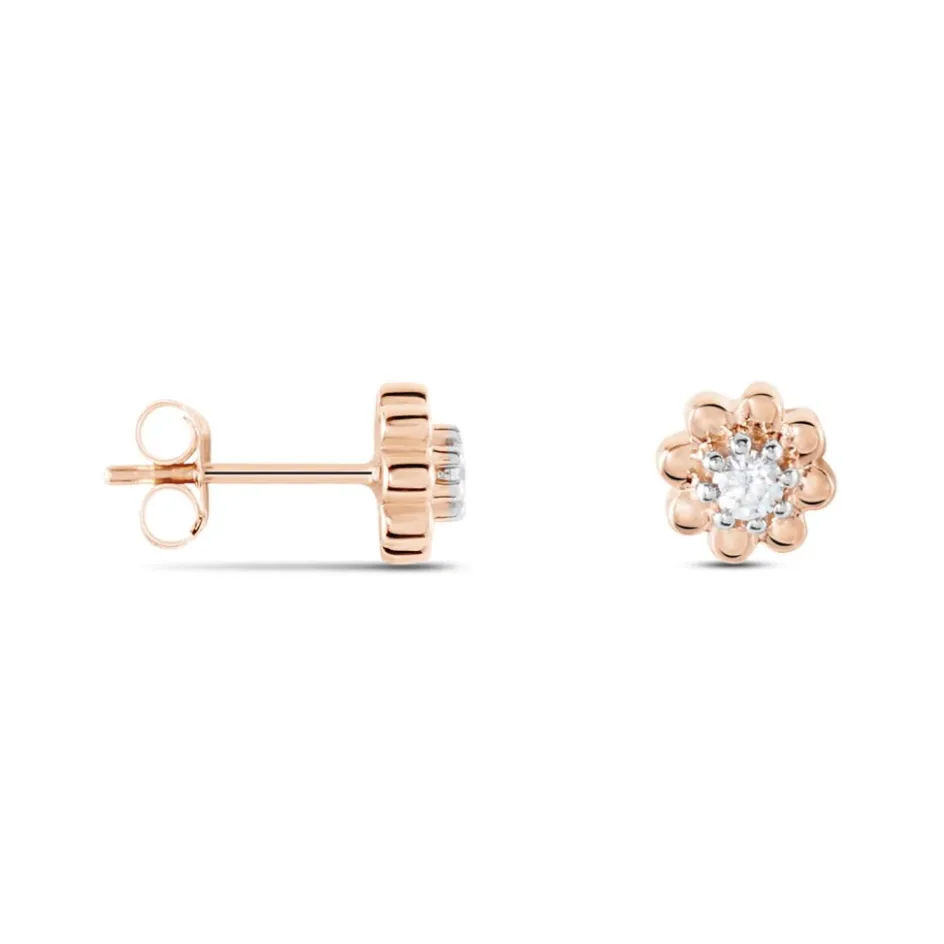 Outlet Histoire d'Or Boucles D'oreilles Puces Argent Rose Donella Oxyde De Zirconium