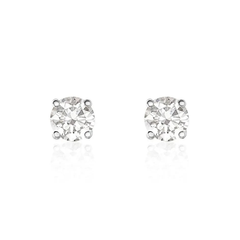 Histoire d'Or Boucles D'oreilles Puces Aphrodite platine blanc diamant