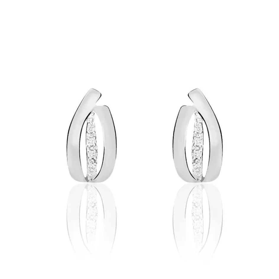 Outlet Histoire d'Or Boucles D'oreilles Puces Aelis Or Blanc Diamant