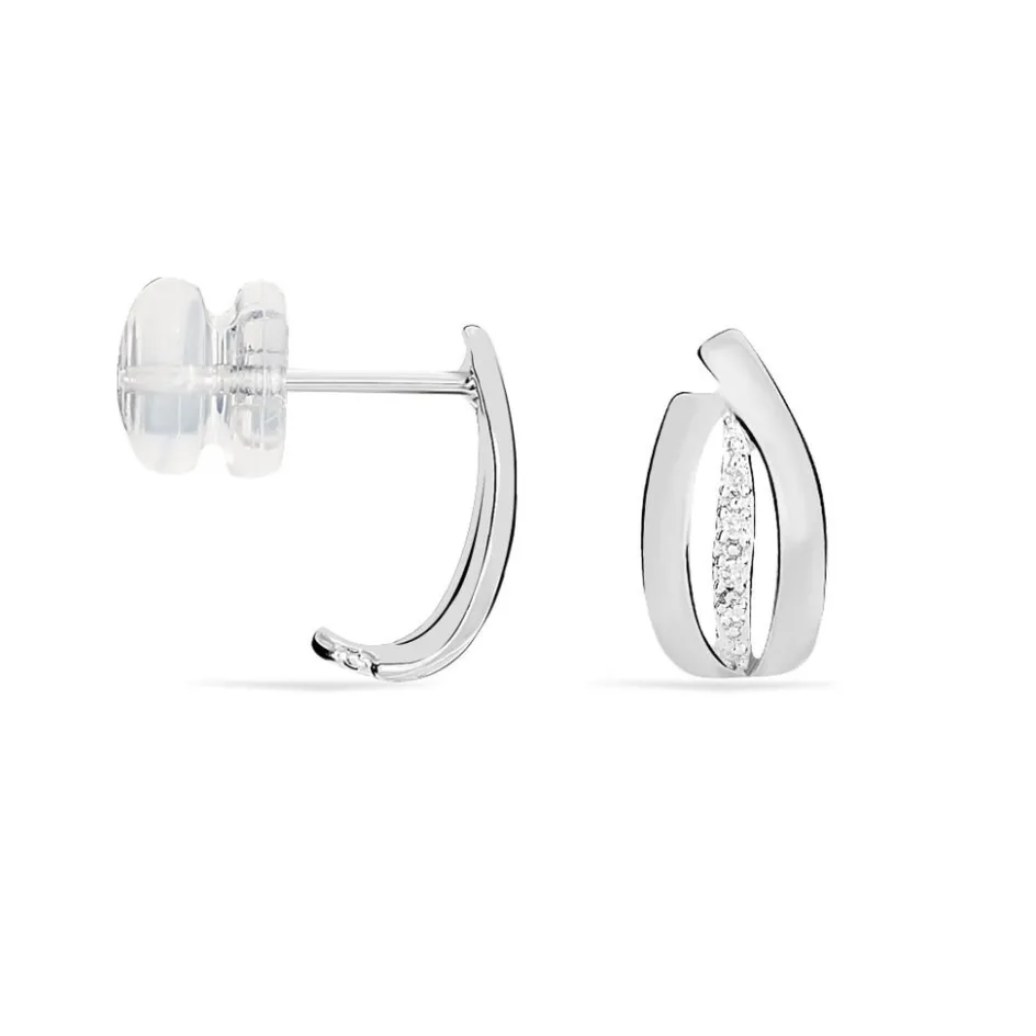 Outlet Histoire d'Or Boucles D'oreilles Puces Aelis Or Blanc Diamant