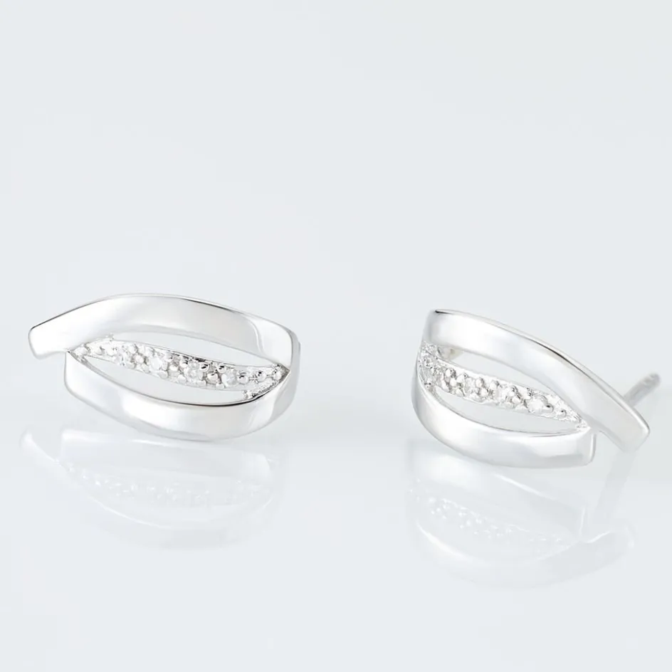 Outlet Histoire d'Or Boucles D'oreilles Puces Aelis Or Blanc Diamant