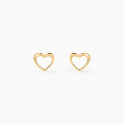 Best Histoire d'Or Boucles D'oreilles Puces Anne-maudae Coeurs or jaune