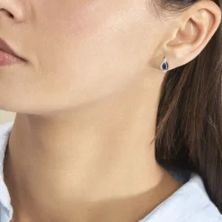 Sale Histoire d'Or Boucles D'oreilles Puces Angelika Et Diamant or blanc saphir