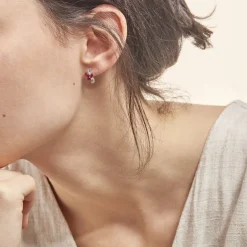 Discount Histoire d'Or Boucles D'oreilles Puces Angie Or Blanc Diamant Et Rubis or blanc rubis