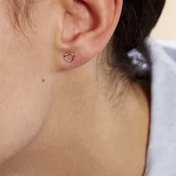 Clearance Histoire d'Or Boucles D'oreilles Puces Anne-maudae Coeurs Or Jaune