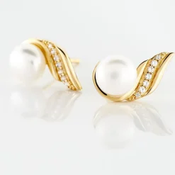 Best Histoire d'Or Boucles D'oreilles Puces Antoinette Or Jaune Perle De Culture