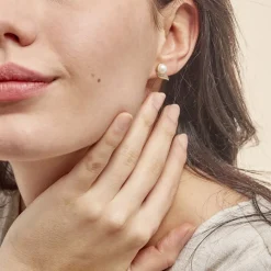 Best Histoire d'Or Boucles D'oreilles Puces Antoinette Or Jaune Perle De Culture