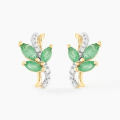 Histoire d'Or Boucles D'oreilles Puces Angie Or Jaune Emeraude Diamant* Boucles D'Oreilles|Clous D'Oreilles