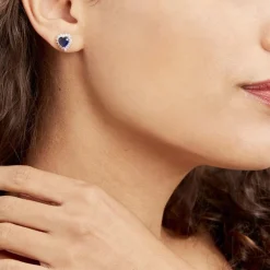 Best Histoire d'Or Boucles D'oreilles Puces Argent Blanc Sphinx Pierres