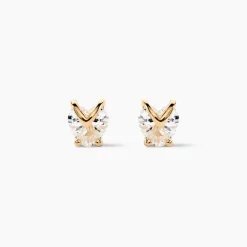 Sale Histoire d'Or Boucles D'oreilles Puces Abelinia De Zirconium plaqué or jaune oxyde