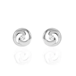 Outlet Histoire d'Or Boucles D'oreilles Puces Anne-andree Argent Blanc Oxyde De Zirconium