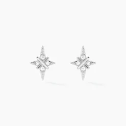 Sale Histoire d'Or Boucles D'oreilles Puces Astre Precieux Argent Blanc Oxyde