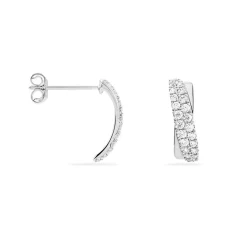 Sale Histoire d'Or Boucles D'oreilles Puces Aglae Or Blanc Oxyde De Zirconium