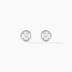 Clearance Histoire d'Or Boucles D'oreilles Puces Argent Blanc Laureto Oxydes De Zirconium