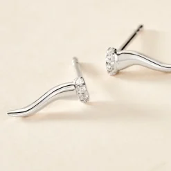Best Histoire d'Or Boucles D'oreilles Puces Amalthee Argent Blanc Oxyde De Zirconium