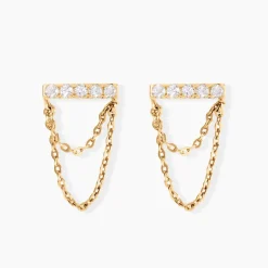 Outlet Histoire d'Or Boucles D'oreilles Puces Akilina Or Jaune Oxyde De Zirconium