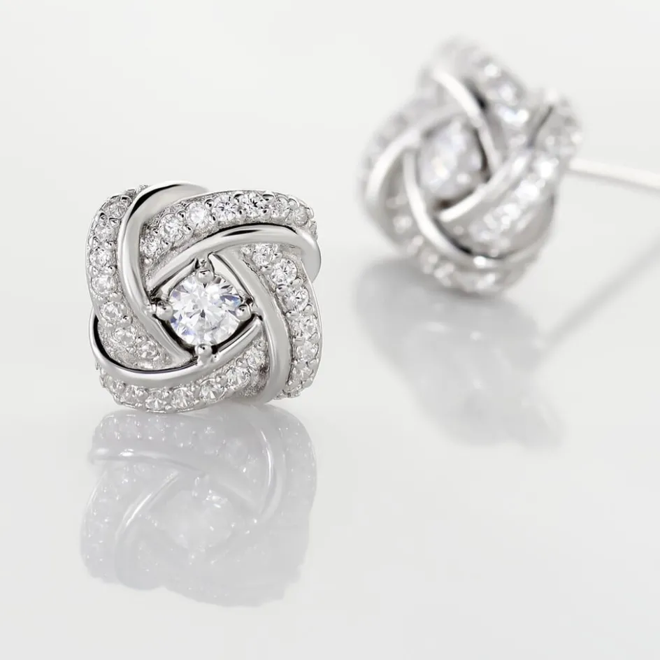 Outlet Histoire d'Or Boucles D'oreilles Puces Anasthase Argent Blanc Oxyde De Zirconium