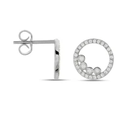 Outlet Histoire d'Or Boucles D'oreilles Puces Argent Blanc Ursine Oxydes De Zirconium