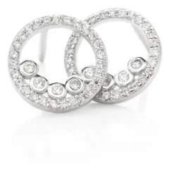 Outlet Histoire d'Or Boucles D'oreilles Puces Argent Blanc Ursine Oxydes De Zirconium