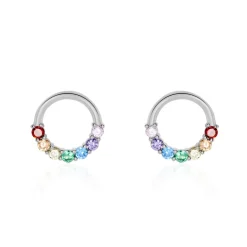 Clearance Histoire d'Or Boucles D'oreilles Puces Argent Blanc Giustino Oxydes De Zirconium
