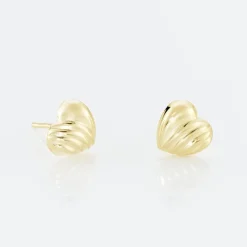 Outlet Histoire d'Or Boucles D'oreilles Puces Anne-maudae C艙urs Or Jaune