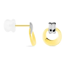 Clearance Histoire d'Or Boucles D'oreilles Puces Berangere Cercle Or Bicolore