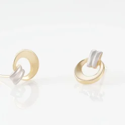Clearance Histoire d'Or Boucles D'oreilles Puces Berangere Cercle Or Bicolore