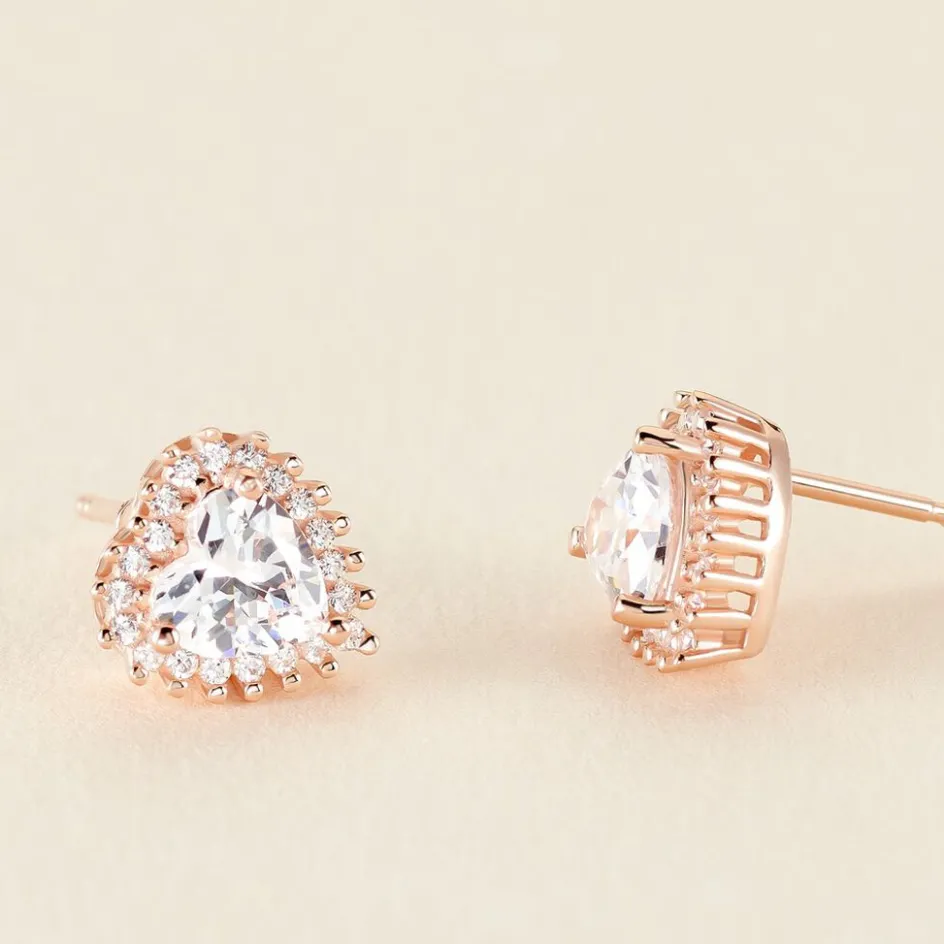 Best Histoire d'Or Boucles D'oreilles Puces Calvi De Zirconium argent rose oxyde