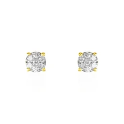 Clearance Histoire d'Or Boucles D'oreilles Puces Charlene Or Jaune Diamant Synthetique or jaune diamant synthétique blanc