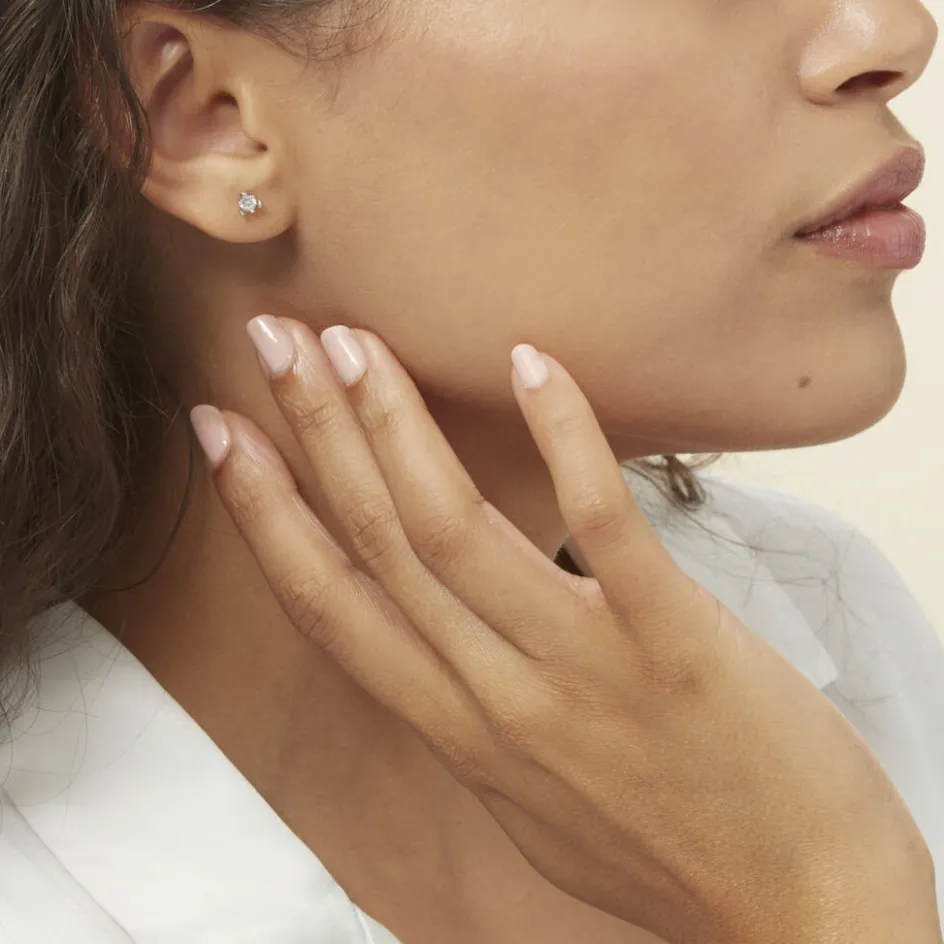 Outlet Histoire d'Or Boucles D'oreilles Puces Charlyne Argent Blanc Oxyde De Zirconium