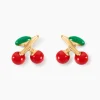 Sale Histoire d'Or Boucles D'oreilles Puces Cherry Cerise Or Jaune