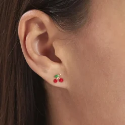 Sale Histoire d'Or Boucles D'oreilles Puces Cherry Cerise Or Jaune