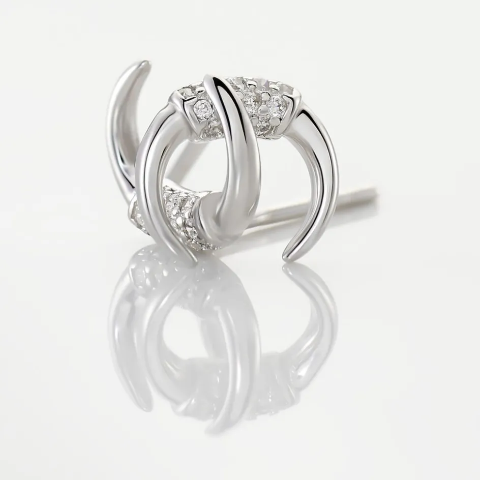 Best Histoire d'Or Boucles D'oreilles Puces Corneliana Argent Blanc Oxyde De Zirconium