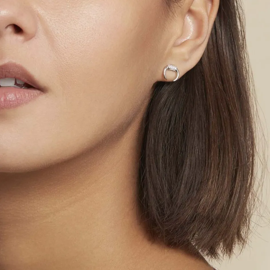 Best Histoire d'Or Boucles D'oreilles Puces Corneliana Argent Blanc Oxyde De Zirconium