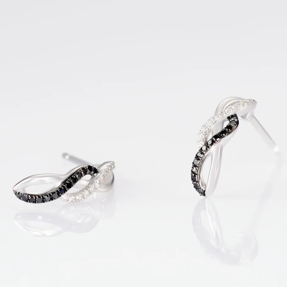 Best Histoire d'Or Boucles D'oreilles Puces Callune Or Blanc Diamant