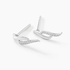 Sale Histoire d'Or Boucles D'oreilles Puces Callum Or Blanc Diamant