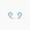 Clearance Histoire d'Or Boucles D'oreilles Puces Coeur In Love Or Blanc Topaze Et Oxyde