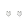 Clearance Histoire d'Or Boucles D'oreilles Puces Daria Coeur Plein Or Blanc Oxyde De Zirconium
